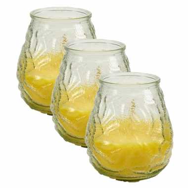 4x stuks windlichten geurkaarsen citronella glas 10 cm